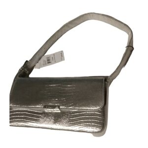 Kendall‎ & Kylie Silver shoulder bag textured print